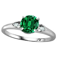 Star K Oval simulirana smaragdna ljubav Obećaj prsten u kt bijeloj zlatnoj veličini Ženka odraslih