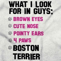 Životinjske majice dugih rukava Tee za žene Što tražim u momcima Boston terijer