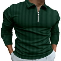 Leuncero Men Classic Fit Golf T majica Atletska majica s dugim rukavima Casual Button Tee Green XL
