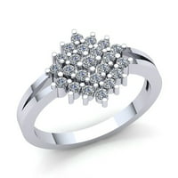 Originalna 0,5CT okrugla rez Diamond Dame Fancy Cluster godišnjica angažman prsten od punog 18k ruža,