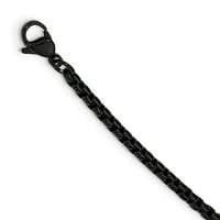 Polirano od nehrđajućeg čelika Black IP pozlaćen Bo lančani ogrlica mjeri širok poklopce nakita za žene