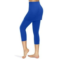 Ženske joge hlače Tenis Skirted gamaši džepovi Elastični sportovi Yoga Capris Suknje