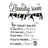 Toalet pravila kupatilo uklonjiva zidna naljepnica Vinyl & Perionica Uređivači za pranje rublja rezbarene