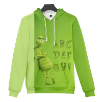 Djeca odrasla osoba Božić Grinch Hoodie 3D Print Graphic Dugi pulover dugih rukava Dukserica za Božić,