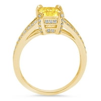 2.45ct smaragdni rez žuti simulirani dijamant 14k žuti zlatni godišnjički angažovani prsten veličine