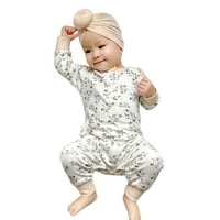 Djevojčica za spavanje odjeće za spavanje Romper s dugim rukavima Grafički print Bodičarski rub Jumpsit