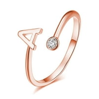 Loopsun prstenovi moda engleski slovo otvaranja prstenovi cirkon djevojke vole retro nakit poklon godišnjica