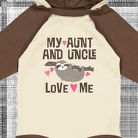 Inktastic moja tetka i ujak Ljubi me Sloth poklon Djevojka za djecu s dugim rukavima