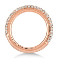 Fini nakit 10k Rose Gold Diamond Tri reda vječni prsten za vječnost, veličina 9.5