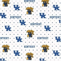 University of Kentucky Wildcats Pamučna tkanina sa bijelom polkom Dot Print i podudaranje čvrste pamučne