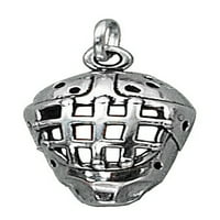 Sterling Silver 30 BO lanac 3D hokejaški golman ogrlica muškog oraša