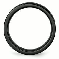 Le & Lu Chisel Black keramički ravni brušeni prsten