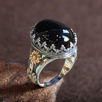 Rezbareni stil stila široko uzorci uzorci uzorke imitacije GEM prstena za nakit Pribor-Silverus 8
