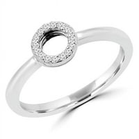 0. CTW okrugli dijamantni koktel prsten u 14K bijelom zlatu - veličine 3,25