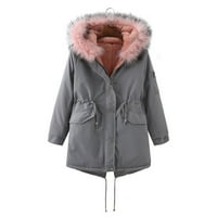 Hinvhai zimski kaputi jakne za žene čišćenje ženske koprive dugim kaputima ovratnik jakna s vilim zimske