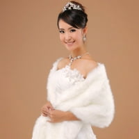 170 * Ženska dama dugačak šal Fau Fur Wedding Bridal Stories Claps rt
