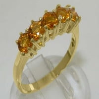 Britanci napravio 9k žuto zlato prirodni citrinski ženski vječni prsten - Opcije veličine - veličina