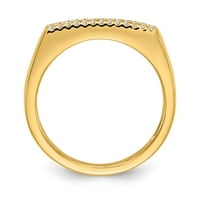 Čvrsta 14K žuta zlatna dijamantna prstena