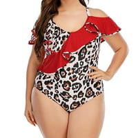 Žene kupaćih kostima Dqueduo Ženski seksi bikini Leopard Print Flash Trpučki tanki Veličina Jednodijelni