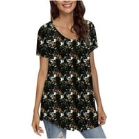 Ženska odjeća Grafički tees Kratki rukav Okrugli vrat T Majica Bluza Summer Plus Veličina vrhova Black