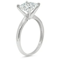 CT sjajna princeza Clear Simulirani dijamant 14k bijeli zlatni pasijans prsten sz 8.5