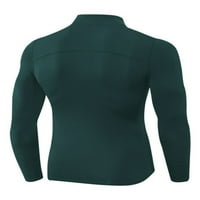 Haite Muns Kompresijske košulje Fleece obložen mišićnim majicama Zip Sport T Majica Vježbe pulover vrhovi