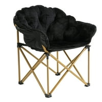 -Langer FAU Krzno kolica, sklopivi stolica za akcent Kamp, dvorište sa plišanim jastukom i metalnim