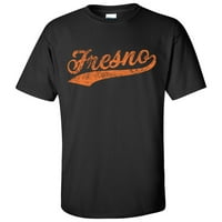 Campus Odjeća Fresno Grad Baseball Script Osnovna pamučna majica - mala - crna