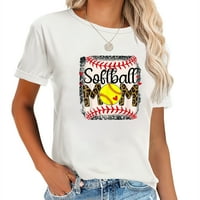 Lopta mama srce bejzbol softball mama Ženska ženska moderna majica, modna grafička majica za ljeto