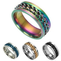 Bluethy lančani lančani lanac blistavi nakit poklon muškarci prsten za klub