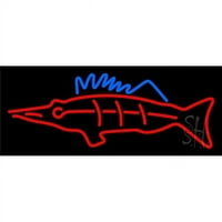 u. Crvena riba Neon znak - crvena i plava