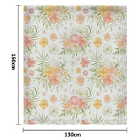 Prekrivač Flanel Flower Print toplije udobnost Visoka plišana pokrivačica za kauče tople i prozračne
