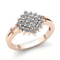 Originalni 0,75ct okrugli rez Diamond Dame Fancy Cluster godišnjica angažovanog prstena od punog 10k