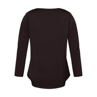 Taqqpue ženske majice ruhove casual v vrat gumb gore naletirane majice Comfy labave čvrste boje tuničke