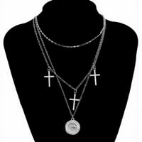 Toyella višeslojni križ privjesak ogrlica lično modni portretni lanac clanicle zlato