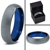 Tungsten Vjenčani prsten za muškarce Ženska plava crna dovodna zarobljena polirano garancija za život