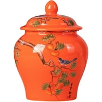 Keramički zapečaćeni čaj jar porcelanski persimmon ptica uzorak spremnik za skladištenje čaja