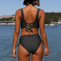 Ženski kupaći kostimi TUMMU PLUS Površina kupaći kostim seksi čvrsta back bez leđih bankcija Dvoslovni