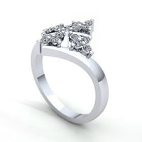 Prirodno 0,5CTW okrugli rez Diamond Dame Personalizirani cvjetni angažman Fancy Ring Solid 14K ruža,