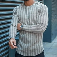 Leesechin muška majica za čišćenje trendy casual okrugli vrat pulover tiskanim dugim rukavima vrh