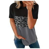 Patlollav zasebne ponude dame košulje žene ženske modne leopard print šivanje kratkih rukava