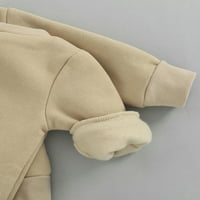 Diconna Baby hlače postavljaju čvrste boje dugih rukava za okrugli vrat džep ukrasni džemper + visoki