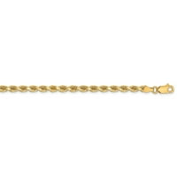 Leslie's Real 14KT žuti zlatni dijamantski nabrazac lanca užad za lanac; za odrasle i tinejdžere; Za