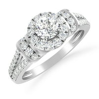 Carat IGL certificirani dijamant 10k bijeli zlatni halo zaručni prsten za žene - idealan angažman ili