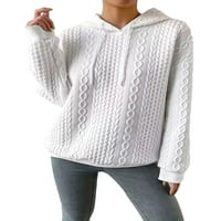 Biayxms Ženski džemper s kapuljačom, dugim rukavima topli zimski džemper Cual pletene duhovice pulover