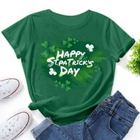 Rollbacks Ženska majica St.Patrick košulja za okrugli izrez Clover Graphic Print Pulover Cosy Casual