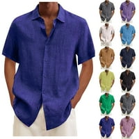 Havajska majica za muškarce Ležerne prilike ljeto dolje posteljina majica s kratkim rukavima pamučna