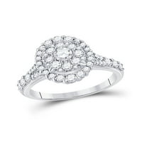 Jewels 10kt Bijelo zlato Žene Okrugli dijamant Ovalni mladenci za angažman za vjenčanje 1- CTTW