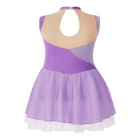 Yealor Girls Licks klizački haljina Rhinestone mreža za sjedenje baleta Gimnastika Leotard haljina kostim