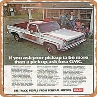 Metalni znak - GMC Sierra Pickup Vintage ad - Vintage Rusty Look